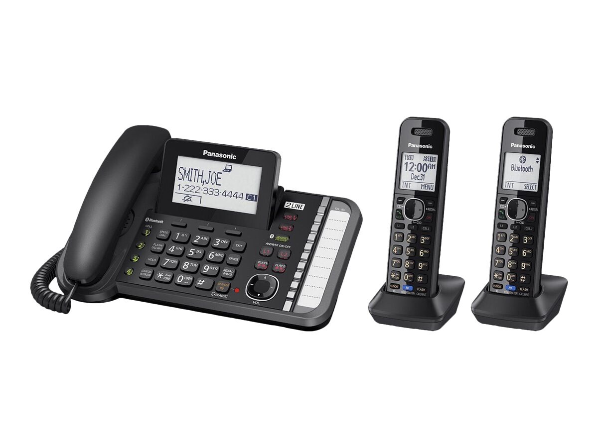 Panasonic KX-TG9581 - corded/cordless - answering system - with Bluetooth  interface with caller ID/call waiting + - KXTG9581B - Landline Phones 