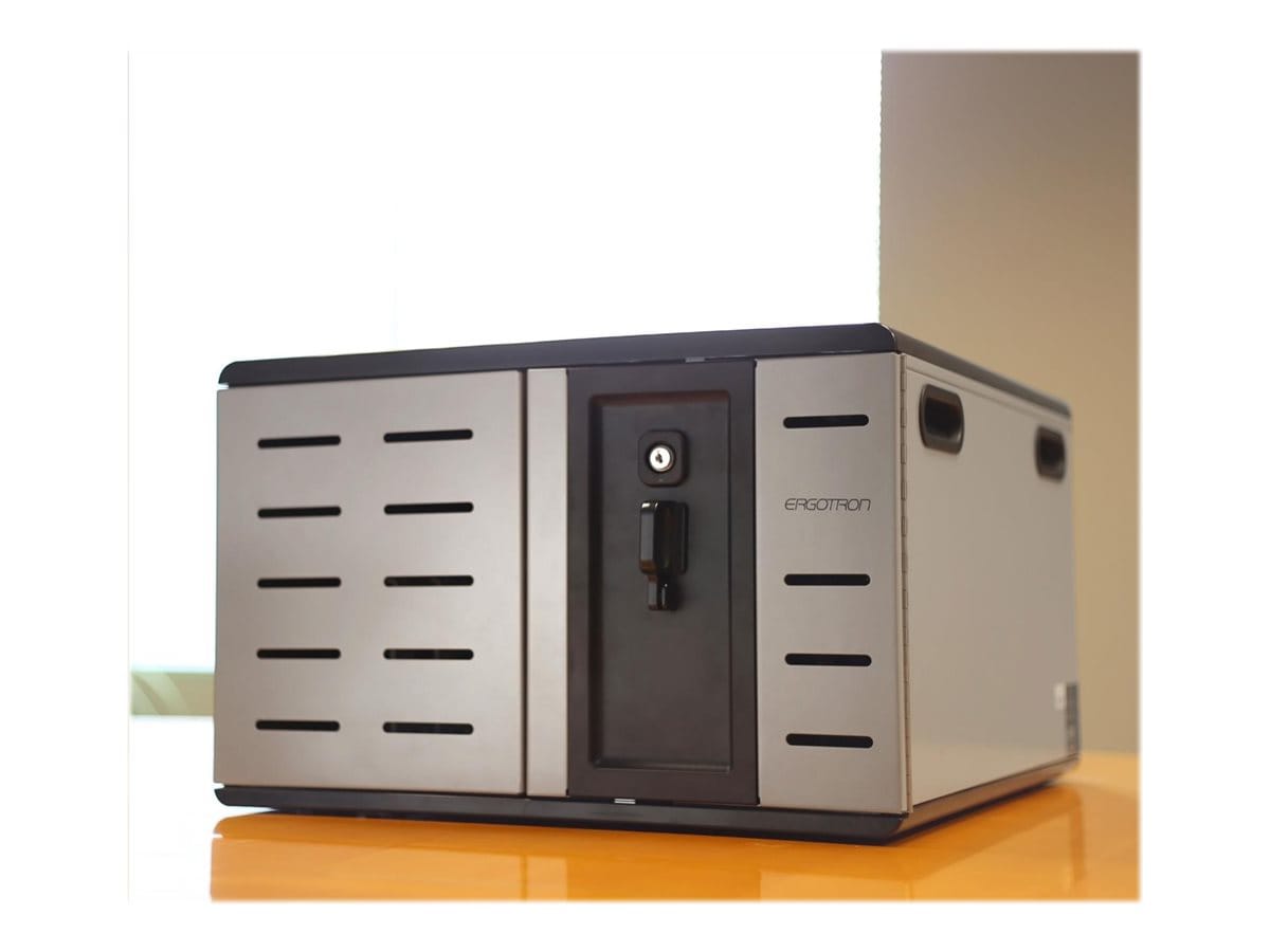 Ergotron Zip12 Charging Desktop Cabinet cabinet unit - for 12 tablets / notebooks - black, silver