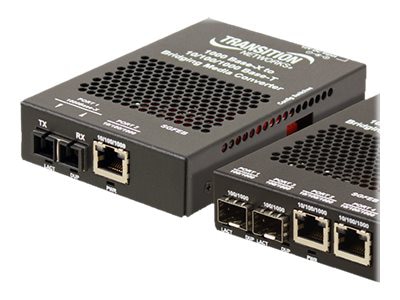 Transition Networks Stand-Alone - fiber media converter - 10Mb LAN, 100Mb LAN, GigE