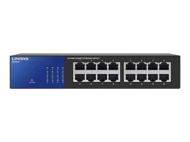 Linksys SE3016 - switch - 16 ports - unmanaged - rack-mountable