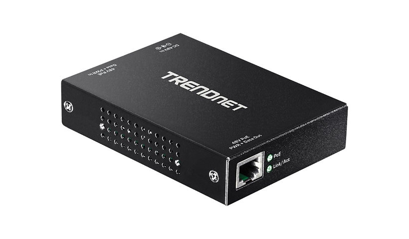 TRENDnet Gigabit PoE+ Repeater/Amplifier, 1 x Gigabit PoE+ In Port, 1 x Gigabit PoE Out Port, Extends 100m For Total
