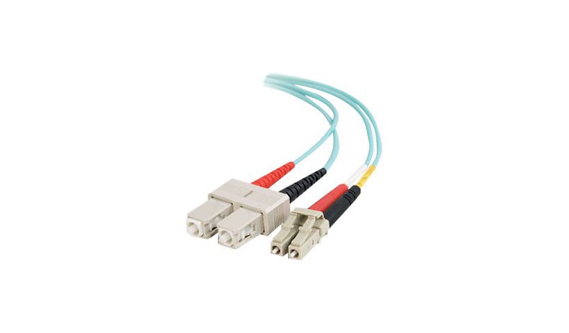 C2G 30m LC-SC 10Gb 50/125 OM3 Duplex Multimode PVC Fiber Optic Cable - Aqua - network cable - 30 m - aqua