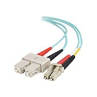 C2G 30m LC-SC 10Gb 50/125 OM3 Duplex Multimode PVC Fiber Optic Cable - Aqua - network cable - 30 m - aqua