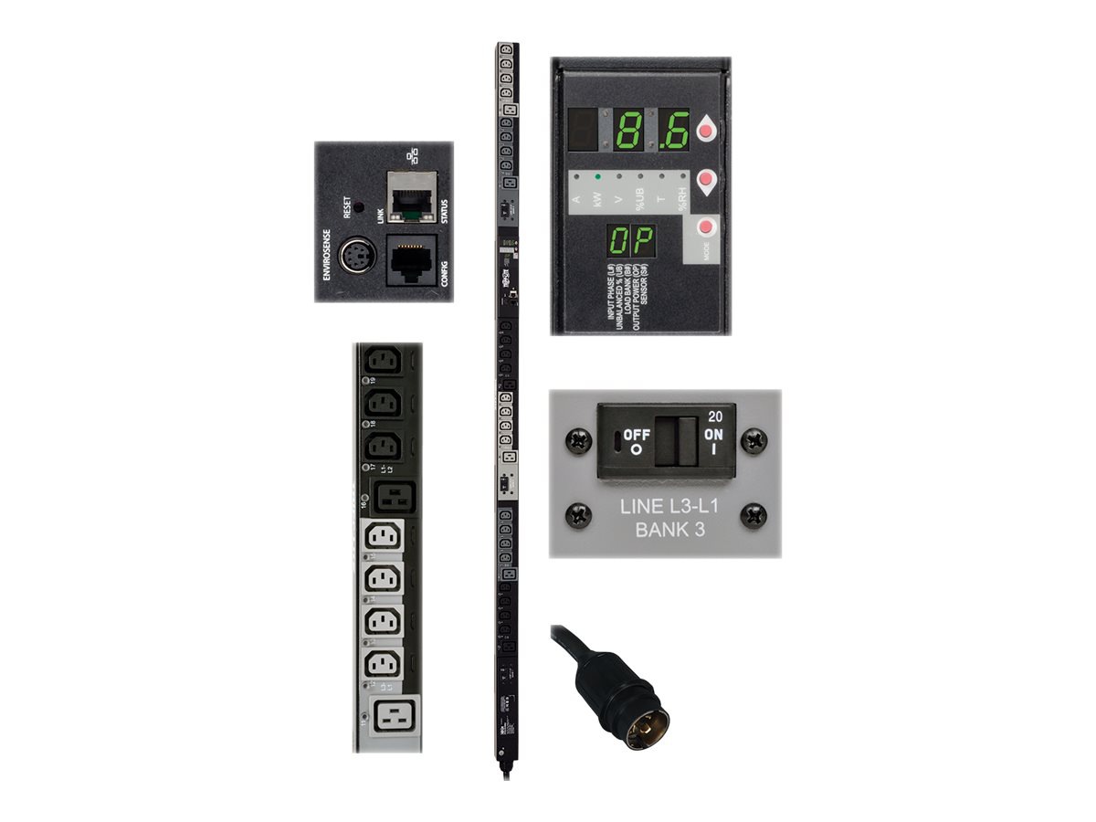 Tripp Lite PDU 3-Phase Switched 208V 8.6kW L21-30P 24 C13; 6 C19 0URM TAA
