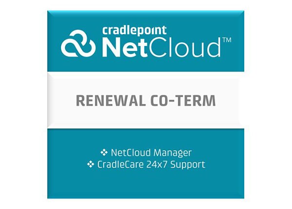 Cradlepoint NetCloud Manager Standard - Co-termination (renewal) + CradleCare - 1 license