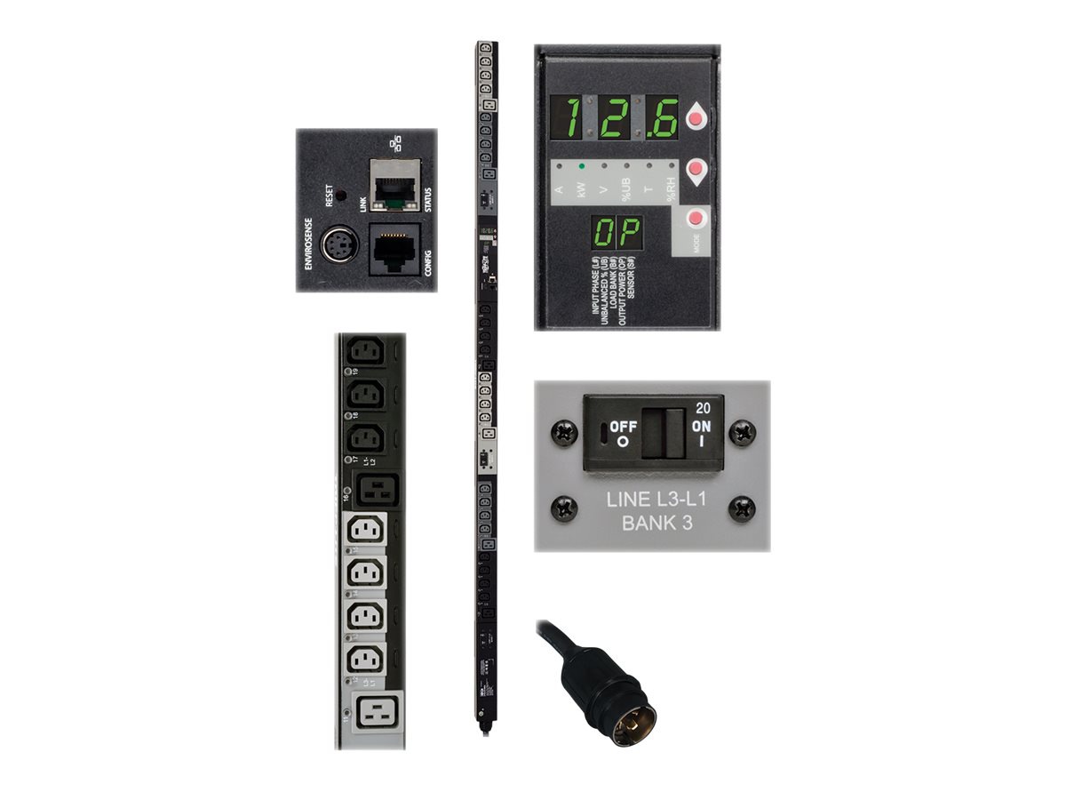 Tripp Lite PDU 3-Phase Switched 208V 12.6 kW Hubbell 24 C13; 6 C19 0URM TAA