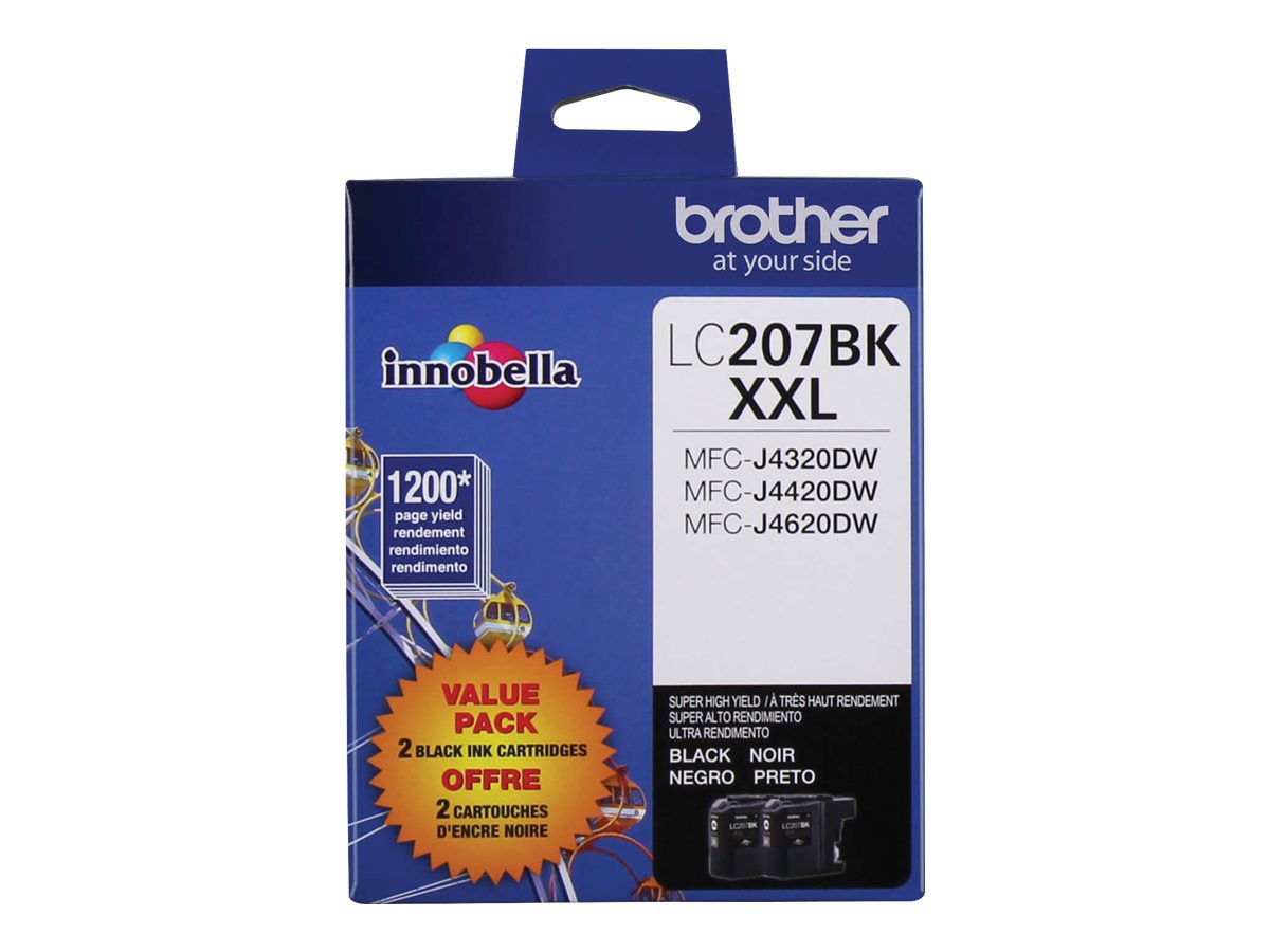 Brother LC207BK XXL - 2-pack - Super High Yield - black - original - ink cartridge