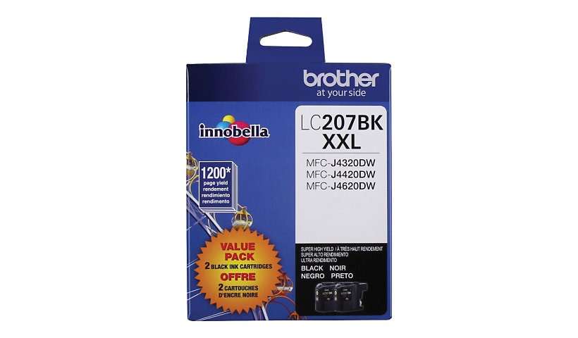 Brother LC207BK XXL - 2-pack - Super High Yield - black - original - ink cartridge