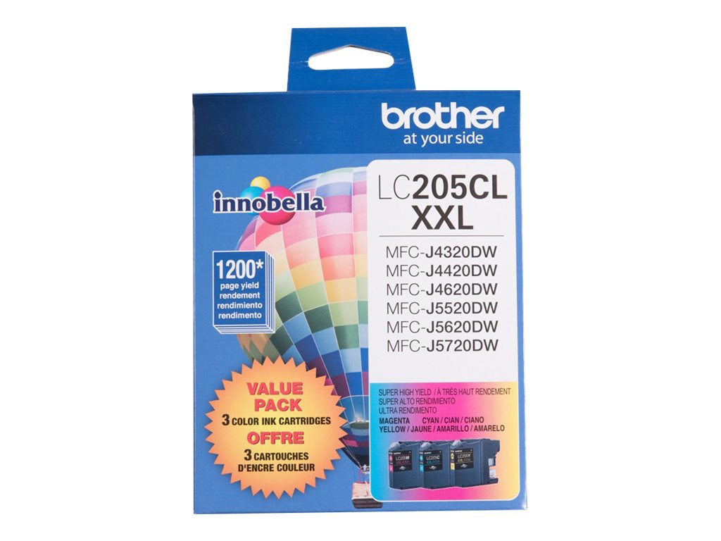 Brother LC205CL XXL - 3-pack - Super High Yield - yellow, cyan, magenta - original - ink cartridge