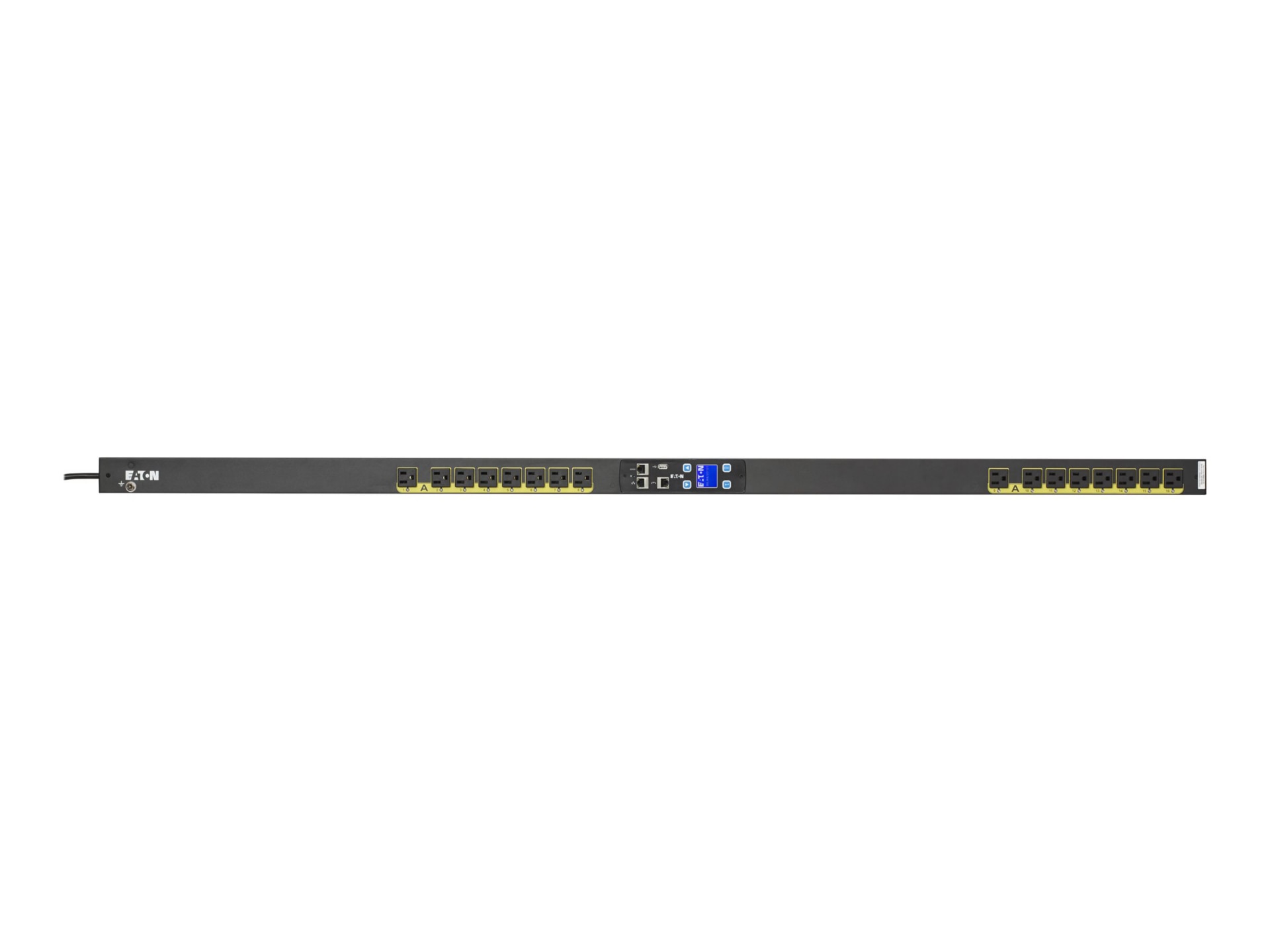 Eaton Managed rack PDU, 0U, 5-15P input, 1.44 kW max, 120V, 12A, 10 ft cord, Single-phase, Black, Outlets: (16) 5-15R