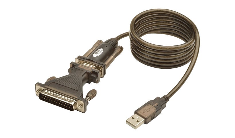 Tripp Lite 5ft USB to Serial Adapter Cable USB-A to DB25 RS-232 M/M 5' - serial adapter - USB - RS-232