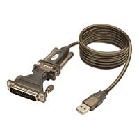 Tripp Lite USB to RS232 Serial Adapter Cable USB-A to DB25 DB9 M/M 5' 5ft