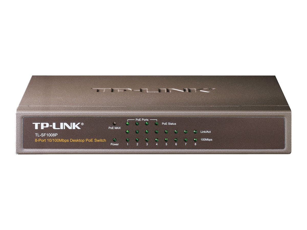 TP-LINK TL-SF1008P - 8-Port Fast Ethernet 10/100Mbps PoE Switch