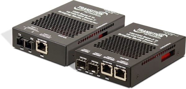 Transition Networks Stand-Alone - fiber media converter - 10Mb LAN, 100Mb LAN, GigE