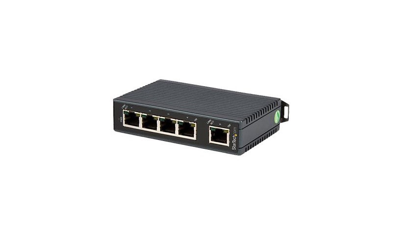 StarTech.com 5 Pt Unmanaged Network Switch - DIN Rail Mount - IP30 Rated