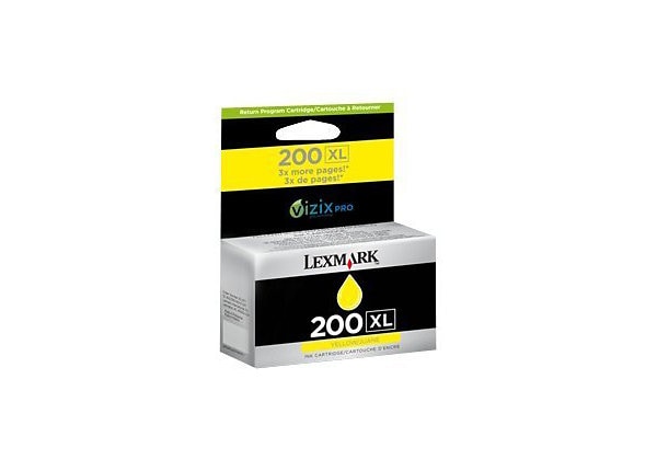 Lexmark Cartridge No. 200XL - High Yield - yellow - original - ink cartridge - LCCP, LRP