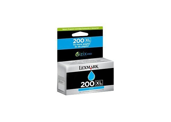 Lexmark Cartridge No. 200XL - High Yield - cyan - original - ink cartridge - LCCP, LRP