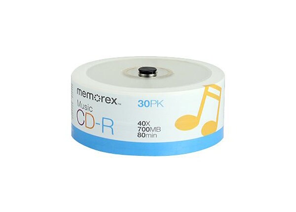 Memorex Cool Colors Music - CD-R x 30 - 700 MB - storage media