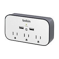 Belkin 3 Outlet Wall Surge Protector - 2 USB Ports - 540 Joules