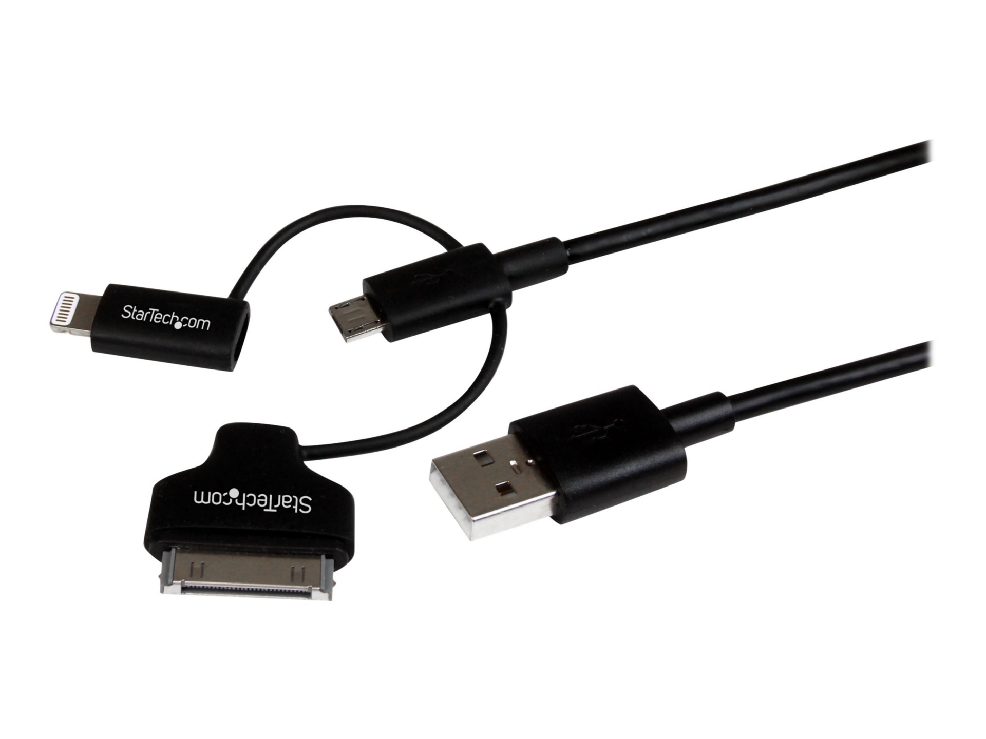 StarTech.com 1m 3 in 1 Charging Cable - Lightning/30-pin Dock/Micro USB