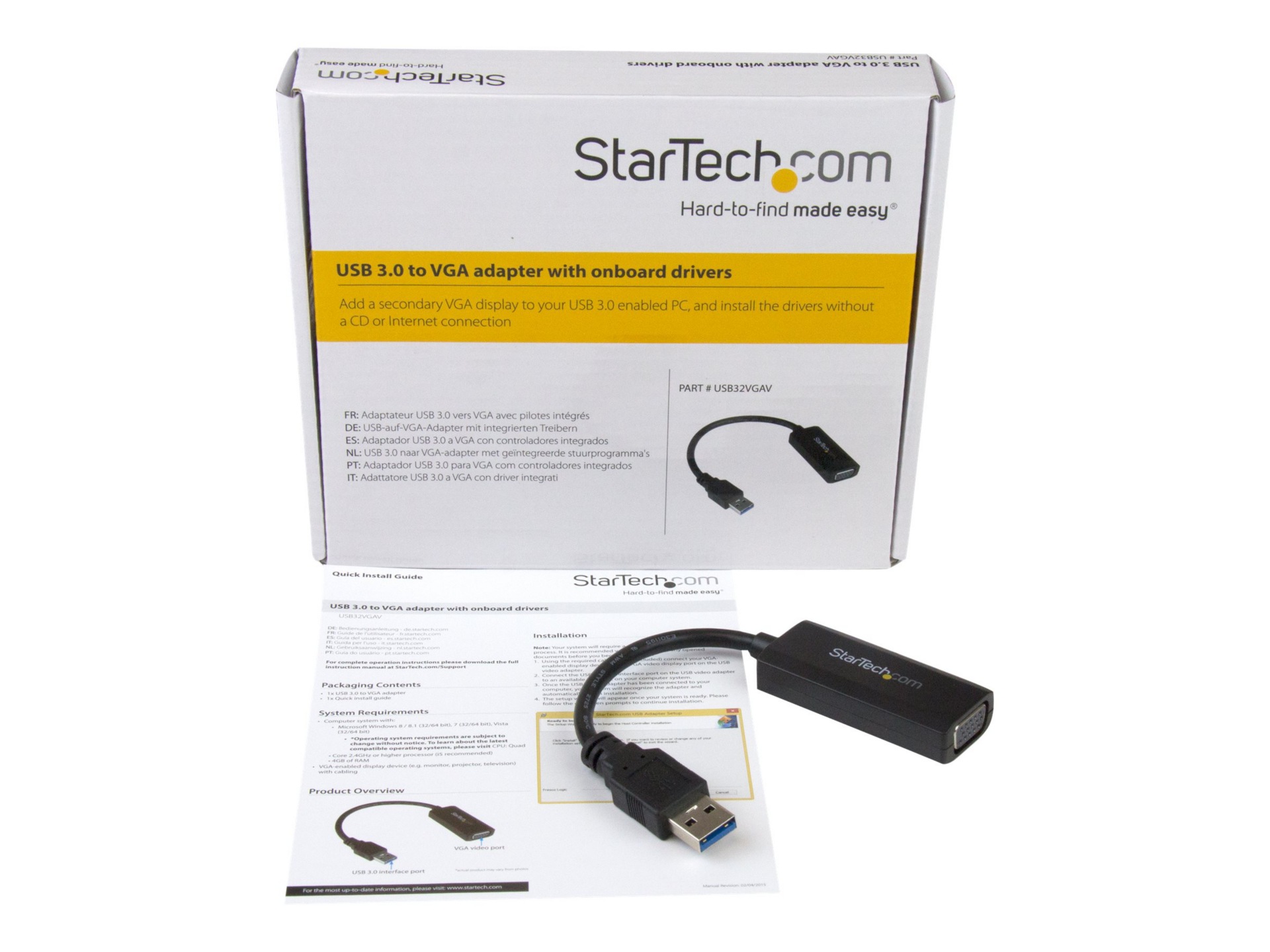 Thumbnail 2 of 10 for StarTech.com USB 3.0 to VGA Display Adapter 1920x1200, On-Board Driver Installation, Video Converter with External