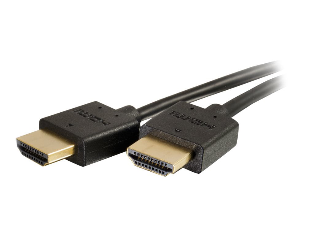 C2G Plus Series 2ft High Speed HDMI Cable with Low Profile Connectors - 4K Slim Flexible HDMI 2.0 Cable - 4K 60Hz