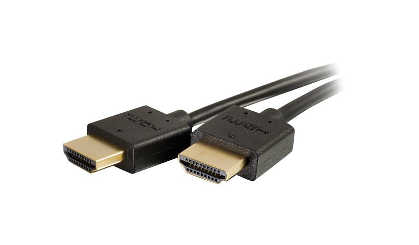 C2G Plus Series 2ft High Speed HDMI Cable with Low Profile Connectors - 4K Slim Flexible HDMI 2.0 Cable - 4K 60Hz