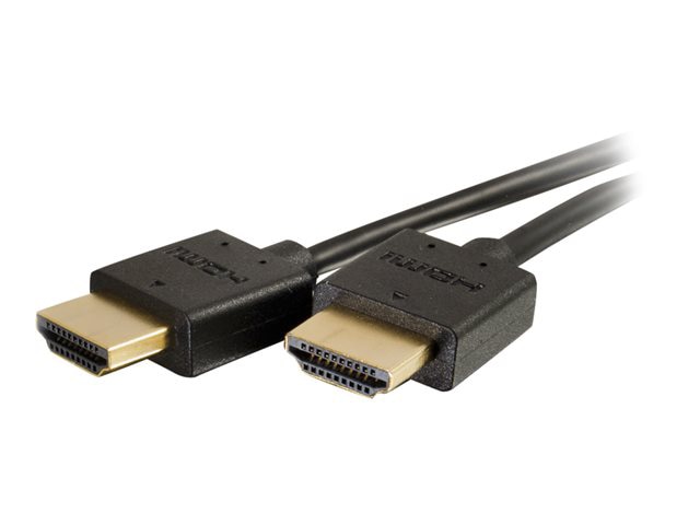 C2G Plus Series 3ft High Speed HDMI Cable with Low Profile Connectors - 4K Slim Flexible HDMI 2.0 Cable - 4K 60Hz