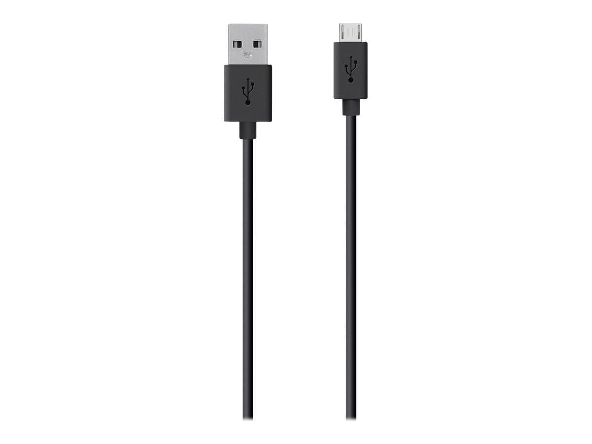 Belkin USB-A to Micro-USB Type B Cable - 480 Mbps - M/M - 4ft/1.2m - Black
