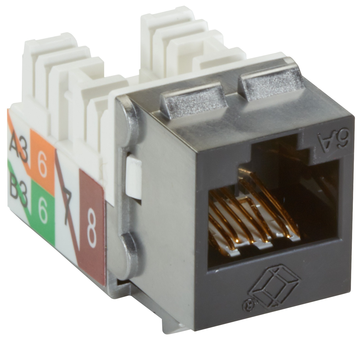 Black Box Black CAT6A 110 Punch Down Keystone RJ45 Jack ETL 500Mhz 25 Pack