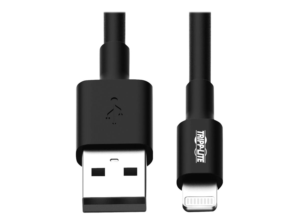 Eaton Tripp Lite Series USB-A to Lightning Sync/Charge Cable, MFi Certified - Black, M/M, 10 in. (0.25 m) - Lightning
