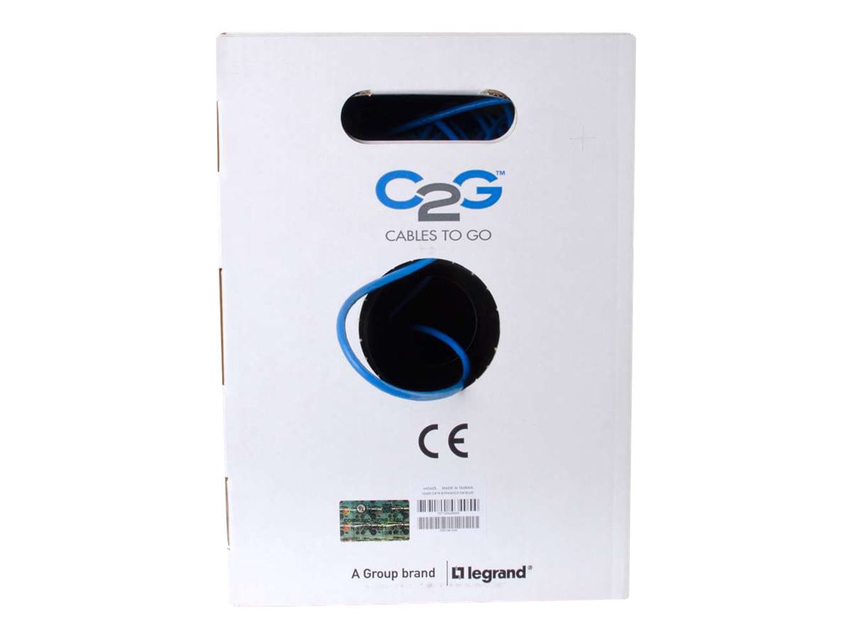 C2G 1000ft Cat6 Bulk Ethernet Cable - In-Wall CM-Rated - Stranded - Blue -