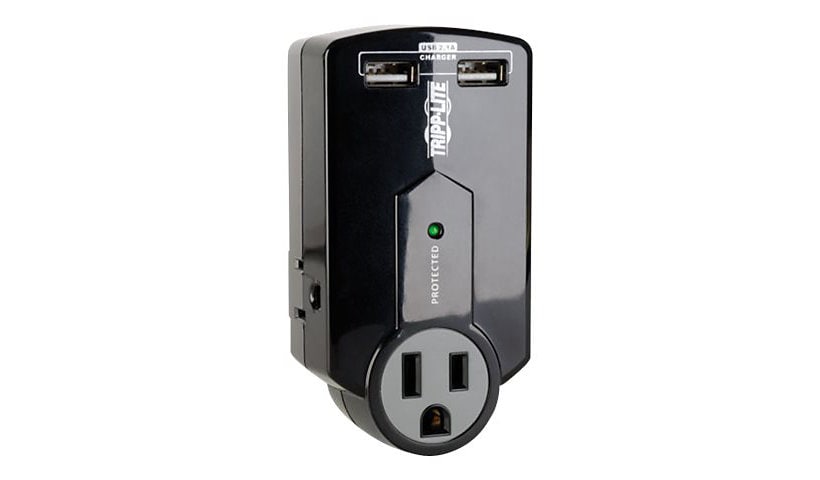 Tripp Lite Surge Protector Direct Plug-In 3 Outlet 2.1A USB Charger 540 J