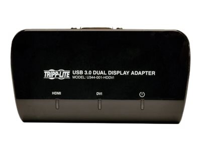 Tripp Lite USB 3.0 SuperSpeed to DVI and HDMI Dual Monitor Video Display Adapter - external video adapter - black