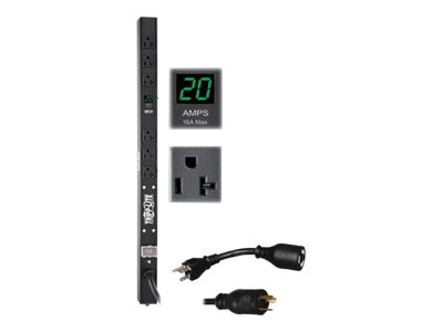 Tripp Lite PDU Metered 120V 20A 5-15/20R 6 Outlet L5-20P 24" Height 0URM - power distribution unit - 1.9 kW