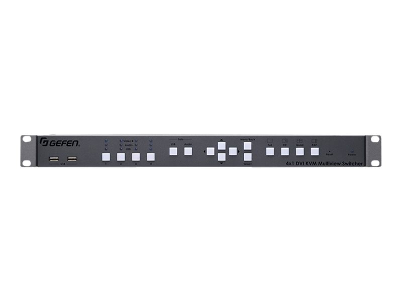 Gefen 4x1 DVI KVM Multiview Switcher - KVM / audio / USB switch - 4 ports - rack-mountable