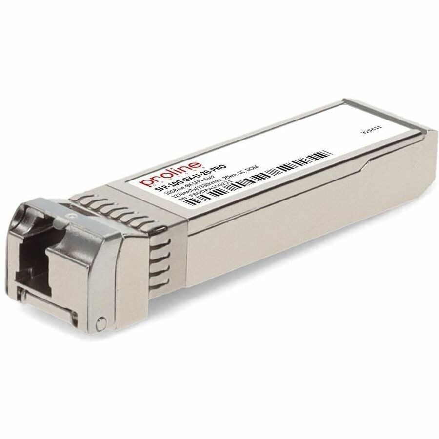 Proline Cisco SFP-10G-BX-U-20 Compatible TAA 10GBase-BX SFP+ Transceiver (SMF, 1270nmTx/1330nmRx, 20km, LC, DOM)