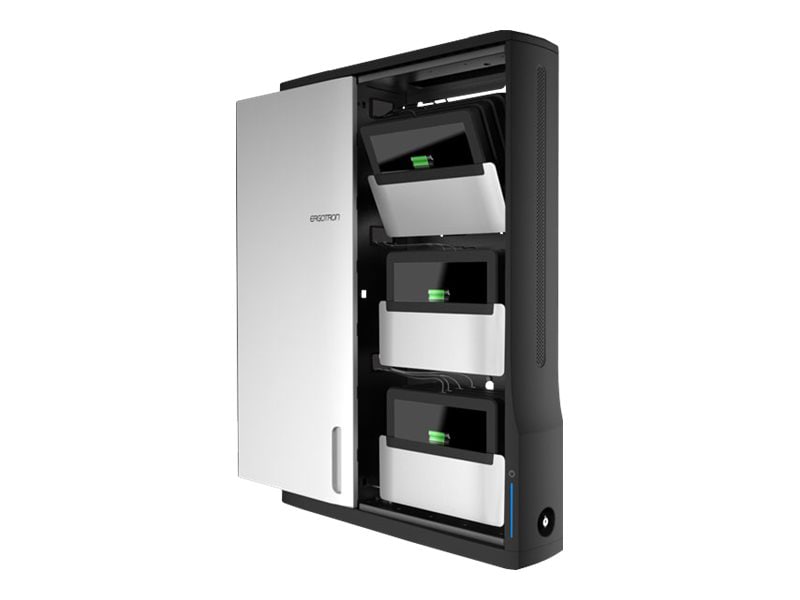 Ergotron Zip12 Charging Wall Cabinet cabinet unit - for 12 tablets / notebooks - black, silver