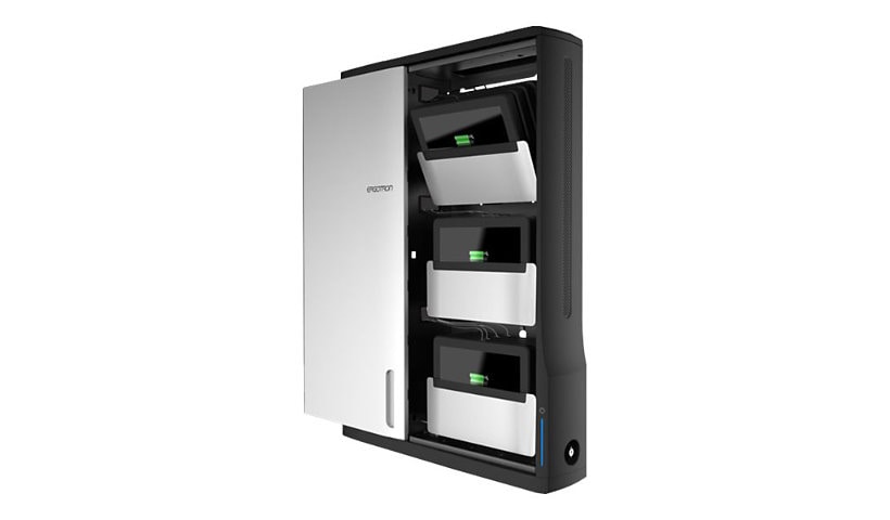 Ergotron Zip12 Charging Wall Cabinet cabinet unit - for 12 tablets / notebooks - black, silver