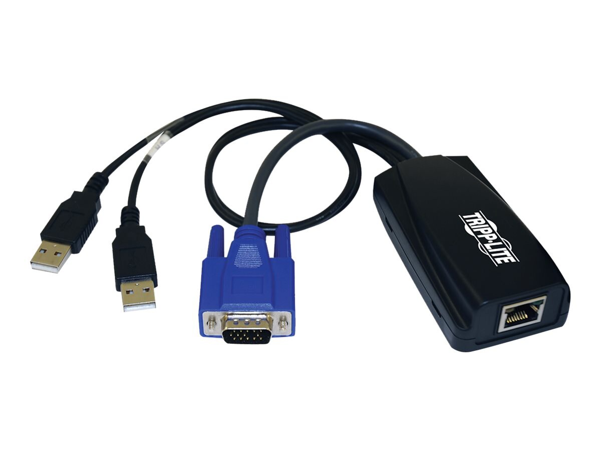 Commutateur KVM Tripp Lite, unité d’interface de serveur pour média virtuel USB, HD15 USB RJ45