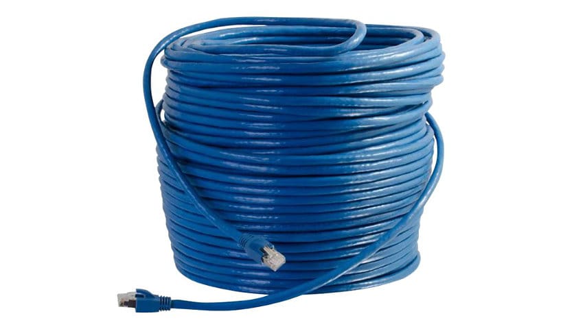 C2G 100ft Cat6 Snagless Solid Shielded Ethernet Cable - Cat6 Network Patch Cable - PoE - Blue