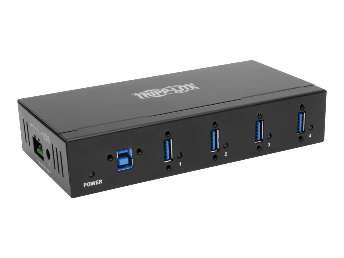 Tripp Lite 4-Port Industrial USB 3.0 SuperSpeed Hub 15KV ESD Immunity Metal