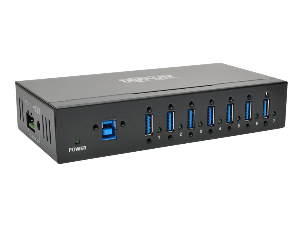 Tripp Lite 7-Port Industrial USB 3.0 SuperSpeed Hub 15KV ESD Immunity Metal