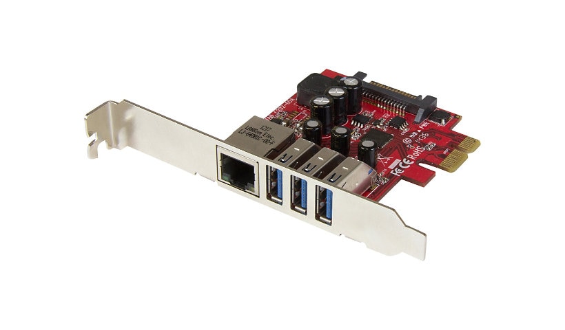StarTech.com 3 Port PCI Express USB 3.0 Card + Gigabit Ethernet