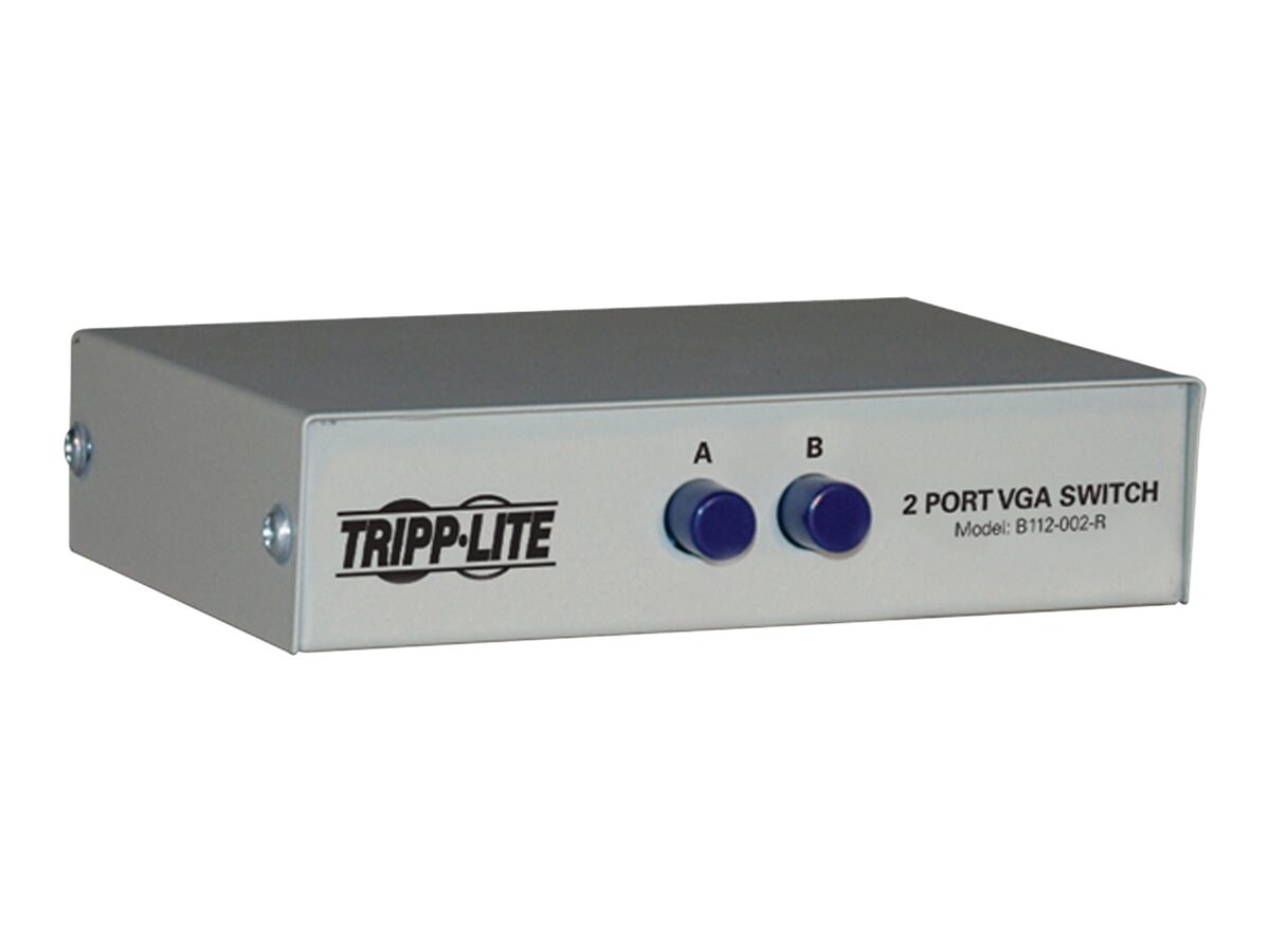 Tripp Lite 2-Port VGA / SVGA Manual Video Switch Push Button 3x HD15F