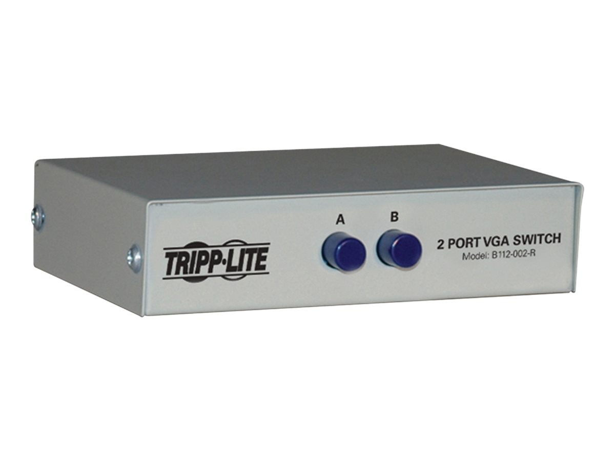 Tripp Lite 2-Port Manual VGA/SVGA Video Switch 3x HD15F Metal - video splitter/switch