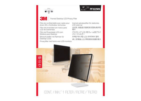3M Framed Privacy Filter for 22" Widescreen Monitor - display privacy filter - 22" wide