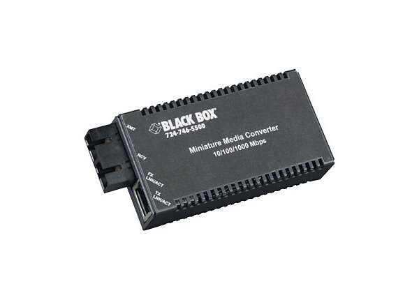 Black Box 10-/100-/1000-Mbps Autosensing Miniature Media Converters - fiber media converter - Ethernet, Fast Ethernet,