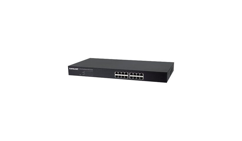 Intellinet 16-Port Fast Ethernet PoE+ Switch, 16 x PoE IEEE 802.3at/af Powe