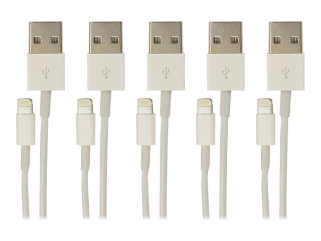 VisionTek Lightning to USB 1 Meter Cable White 5-Pack (M/M)